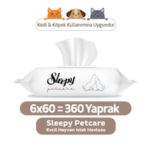 Sleepy Petcare Evcil Hayvan Islak Havlusu 6 x 60 Yaprak