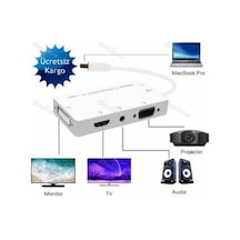 Mini Displayport To Hdmi Dvi Vga 4474P 3.5Mm Kulaklik Çevirici