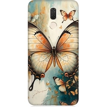 Huawei Mate 10 Lite Uyumlu Zarif Kanatlı Kelebek Desenli Silikon Kılıf Çok Renkli