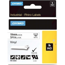 Dymo Rhinopro Renkli Vinil Şerit 19Mmx5.5M Beyaz/Siyah 18445