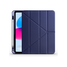 Apple  Uyumlu iPad, 10.9 2022 10.nesil Kılıf Tri Folding Kalem Bölmeli Standlı Kılıf