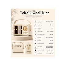 Retro Kablosuz Hoparlör Fm Radyo Usb Destekli Taşınabilir Askılı Şarjlı Bluetooth Speaker 5w