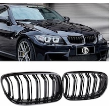 Bmw E90 Çift Çizgi Ön Panjur Izgara 2009-2012 Arası Makyajlı Kasa Parlak Siyah