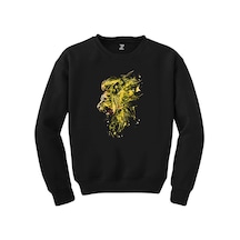 Gold Lion Splash Siyah Sweatshirt