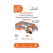 Nitril Turuncu Power Pudrasız Muayene Eldiveni M - 1 Koli-20 Paket-1000'li