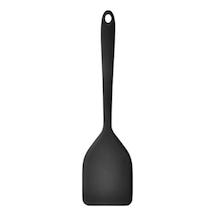 Siyah Asma Delikli Dayanıklı Küçük Korozyon Önleyici Çok Yönlü Solmaz Silikon Spatula Wok Kürek