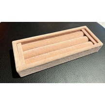Süet Kumaş Pembe Renk 18 / 7 Cm Rulo Çekmece İçi Yüzük Standı