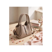 Names Bag Kilitli Tek Saplı Kadın Mini El Ve Omuz Çantası Krem Krem