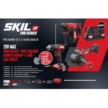 Skil Pro Kombo Set 3 3851CA 20V Max Kırıcı Delici + 3930CB Avuç Taşlama + 3075CA Darbeli Matkap + 3110AA 2.5AH Li+ Şarj Cihazı + 2 Adet 3137AA 4AH Li Akü