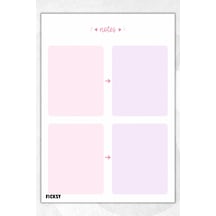 A5 Bloknot Çizgisiz Defter - 50 Yaprak - Memopad - Notepad - Not Defteri - Not Kağıdı - 3746 Çok Renkli