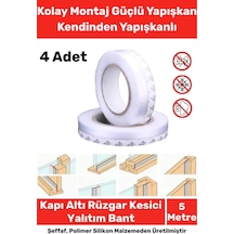 Ses Böcek Toz Önleyici Rüzgar Kesici Kapı Pencere Isı Izolasyon Yalıtım Şeffaf Şerit Bant 5mt 4 Adet