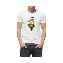 My Neighbor Komşum Totoro Baskılı Beyaz Erkek Tshirt (531006704)