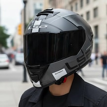 Ls2 Storm 2 Epıc Siyah Siyah Vizör Kask Siyah Beyaz