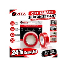 24'lü Çift Traflı Slikonize Bant 17mm 1,5 Metre
