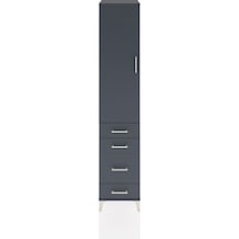 Hyperion Dolap 2 Raflı 4 Çekmeceli Tek Askılı 44x44x221 Antrasit-antrasit Antrasit