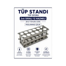 Tüp Standı - Tüp Sporu - 12 Delikli- 25 mm Tüpler İçin Paslanmaz Çelik