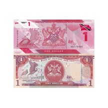 Trinidad Tobago 1 Dolar Yabancı Polimer Ve Kağıt Para Seti 2'li Çil Unc Koleksiyon Para