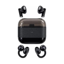 Pratik 2'si 1 Arada Kablosuz Bluetooth Kulaklık Seti 4 Kulaklık Siyah
