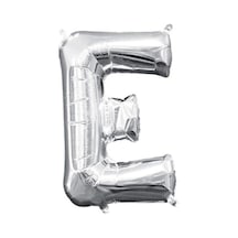 16 Inç 35 Cm Gümüş Folyo Harf Balon E Beyaz