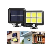 Kablolu Güneş Enerjili 120 Cob Led Solar Bahçe Aydınlatması - Ip65 Su Geçirmez Cob Led Hareket Sensörlü Duvar Lambası, 3 Modlu Dış Mekan Solar Projektör Projektör Aydınlatma