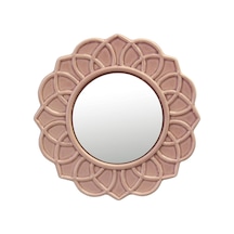 Dekoratif 9" Soluk Pembe Yuvarlak Çiçekli Seramik Vurgulu Duvar Aynası, Ekli Asma Halkalı Duvar Aynası, Oturma Odası, Yatak Odası, Banyo, Koridor Ve Giriş Yolu İçin Dekoratif Dekor &