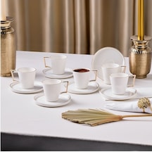Aryıldız Claire Gold 12 Parça 6 Kişilik Kahve Fincan Takımı 90 Ml 153ar265406 Beyaz