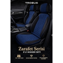 Toyota Yaris 2005 Ve Sonrası Uyumlu Zerafet Serisi Mavi Siyah 5'li Ortopedik Koltuk Minderi