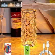 16 Renk Kristal Masa Lambası Gül Işık Romantik Elmas Atmosfer Işığı Usb Dokunmatik Gece L Yatak Odası Masası Gece Lambası 54357217 Çok Renkli