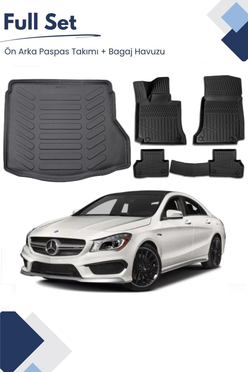 Mercedes Cla 2019 Model Tam Uyumlu Paspas+bagaj Havuzu Seti