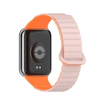 Xiaomi Redmi Watch 4 Silikon Kordon Zore Krd-105 Strap Kayış-pembe-turuncu