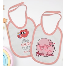 BK Kids Kişiye Özel Halam Bir Başka Tasarımlı 2’li Pembe Mama Önl Pembe