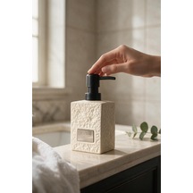Stoneware Sıvı Sabunluk Mat Krem 48972