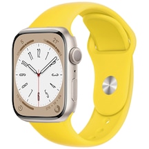 Forzacase iOS Uyumlu Watch 8 45mm İle Silikon Kordon Kayış - Fc005 Sarı
