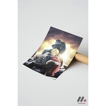 Fullmetal Alchemist Edward Poster, Çerçevesiz Yüksek Kalite Duvar Afişi - Anime Severlere Özel Hediy