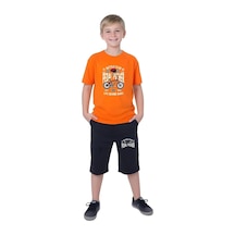 Fyk Kids Erkek Çocuk Yazlık Bisiklet Baskılı Alt-üst Takım Turuncu