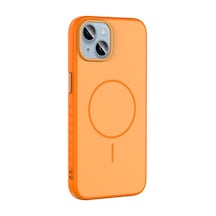 Nourthkiingdom Apple Uyumlu iPhone 13 Kılıf M-safe Şarj Özellikli Zore Tea Kapak - Turuncu Turuncu
