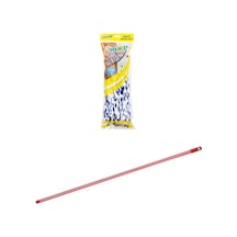 Elmop Pm02 Yedek Pamuklu Mikrofiber Islak Vidalı Mop Takımı Beyaz - Mavi