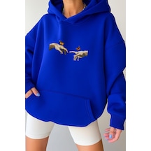 Benroma 3 İplik Penye El Parmak Unisex Kapüşonlu Sweat Çok Renkli