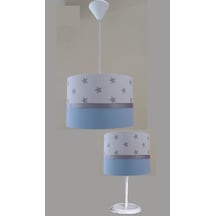 506 Yıldızlı Mavi 2.li Set Genç Bebek Ve Çocuk Odası Avize Abajur