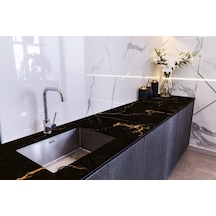 Tezgah Üstü Fayans Kaplama Folyosu Mutfak Tezgahı Kaplama Black Golden Marble