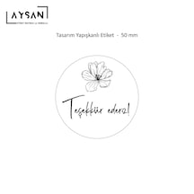 Aysan Etiket Teşekkür Ederiz Kuşe Etiketi 50mm Çap 1