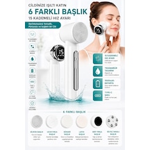 Elektrikli Yüz Temizleme Cihazı, 6 Farklı Başlıklı Cilt Bakım Ve Yüz Temizleme Fırçası, 15 Kademeli Hız Ayarı, 1000 Mah Şarjlı, Type-c, Masaj Başlıklı
