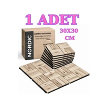 1 Adet Akasya 30x30 Ahşap Geçmeli Karo Deck Natural Yağsız