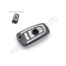 Bmw X1 X3 X4 X5 Serisi Anahtar Kılıfı Süperlüx Keyless Gümüş