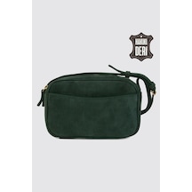 Hakiki Deri Kadın Çapraz Omuz Çantası Yeşil Süet Smr8975 Yeşil Süet