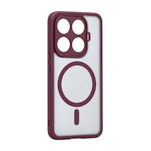 Xiaomi Mi 15t Pro Loji Magsafe Kapak - Bordo Çok Renkli