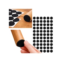 Yapışkanlı Keçe Ped, Siyah, Yuvarlak, Sandalye Koltuk Ayağı İçin, Zemin Koruma, Gürültü Önleme 15mm 6395751