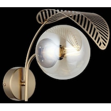 Ömür Avize Margarita Modern Tasarım Lazer Yapraklı Şeffaf Globe Camlı Aplik