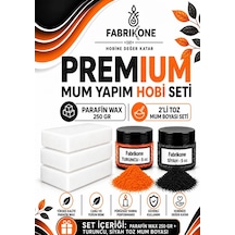 Premium Mum Yapım Hobi Seti - Parafin Wax 250 Gr - 2'li Toz Mum Boyası Seti - Turuncu, Siyah Bkfabpw2502ts Karışık