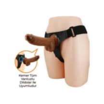 Morgece 20 Cm Realistik Damarlı Belden Bağlamalı Strapon Penis